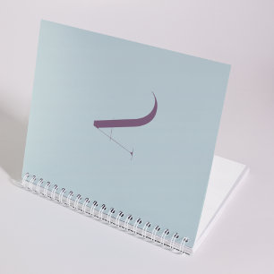 Cuaderno Tipografía única de monograma inicial púrpura y az