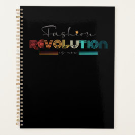 Cuaderno tipográfico retro de Fashion Revolution