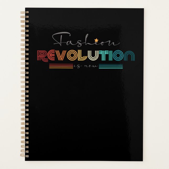 Cuaderno tipográfico retro de Fashion Revolution (Anverso)