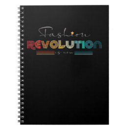 Cuaderno tipográfico retro de Fashion Revolution