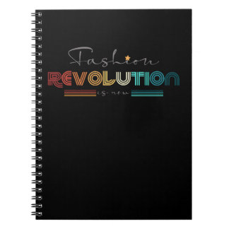 Cuaderno tipográfico retro de Fashion Revolution