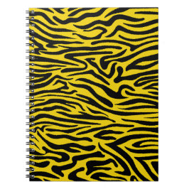 Cuaderno Tiras de cebra amarilla Preppy Animales salvajes