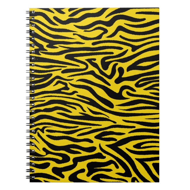 Cuaderno Tiras de cebra amarilla Preppy Animales salvajes (Frente)