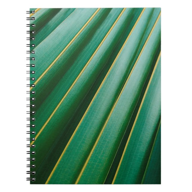 Cuaderno Tiras de plantas de textura de hoja verde (Frente)
