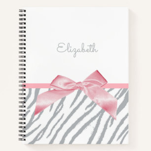 Cuaderno Tiras De Tigre Gris Giro Impresión Animal Con Nom