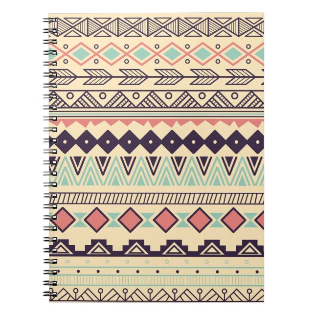 Cuaderno Tiras tribales aztecas: Ilustracion vintage (Frente)