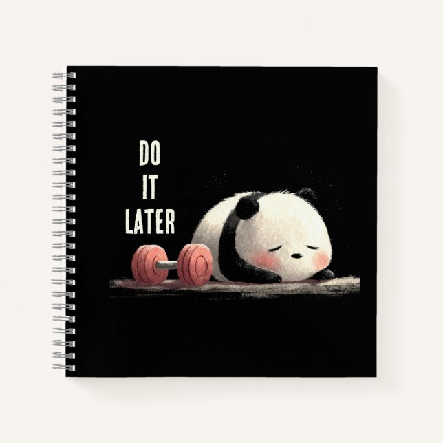 Cuaderno Tired Panda Gym – Cute Funny Workout Art (Anverso)