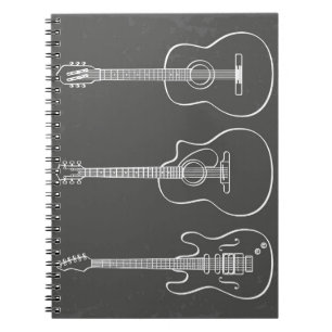 Cuaderno Tiro de guitarra retro grunge