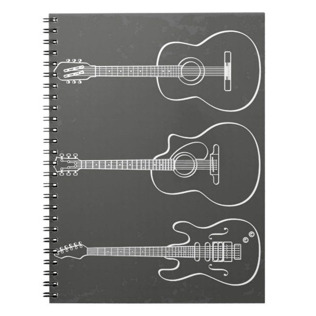 Cuaderno Tiro de guitarra retro grunge (Frente)