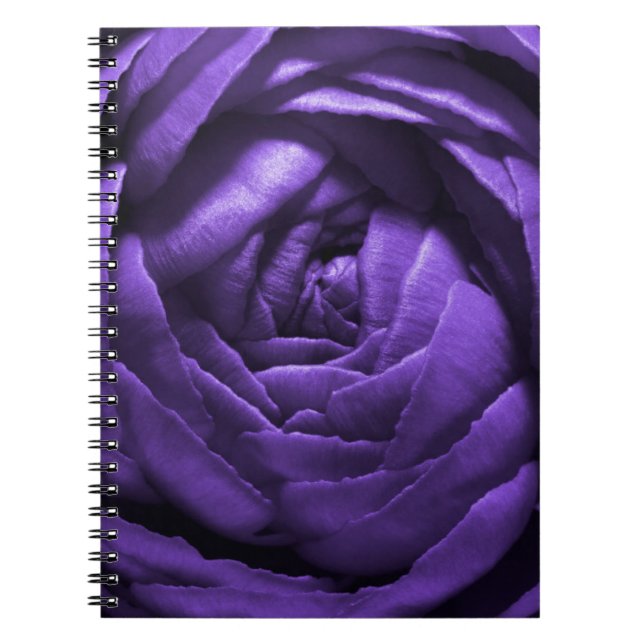 Cuaderno Tiro púrpura de la macro de la flor (Frente)