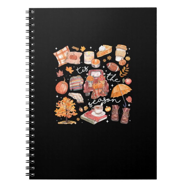 Cuaderno Tis The Season Pumpkin Autumn Fall Yall Leaves Tha (Frente)