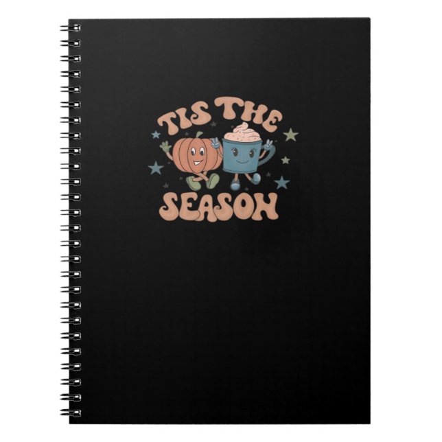 Cuaderno Tis The Season Pumpkin Fall Coffee Retro (Frente)