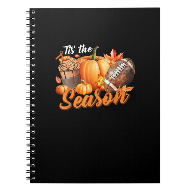 Cuaderno Tis The Season Pumpkin Leaf Latte Fall Thanksgivin (Frente)