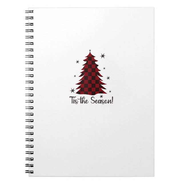 Cuaderno Tis The Season Red Plaid Christmas Tree (Frente)