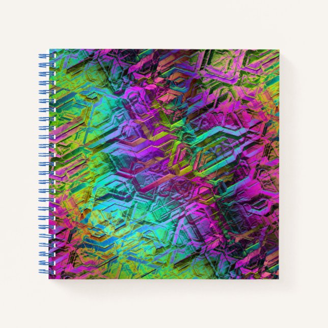 Cuaderno titanio arcoiris anodizado: (Anverso)