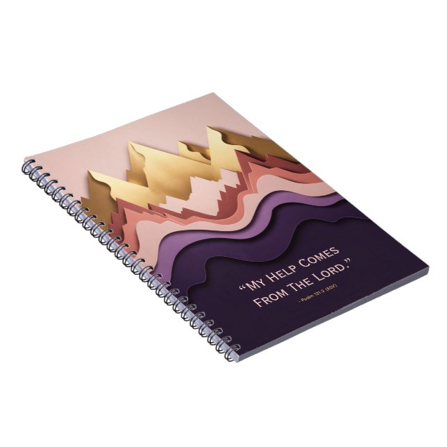 Cuaderno Title: Layered Mountain Sunrise Faith Journal - Pu (Lado Derecho)