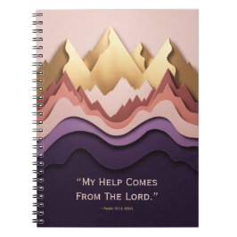Cuaderno Title: Layered Mountain Sunrise Faith Journal - Pu