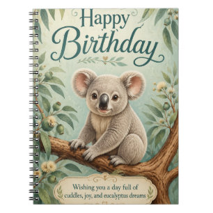 Cuaderno Título Creativo Cumpleaños Koala Adorable Eucalipt