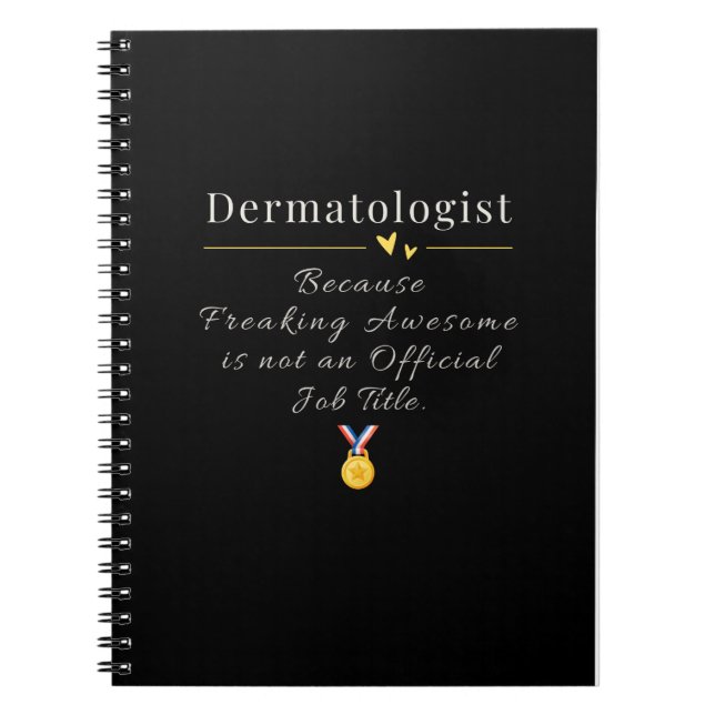 Cuaderno Título de trabajo divertido de dermatólogo (Frente)
