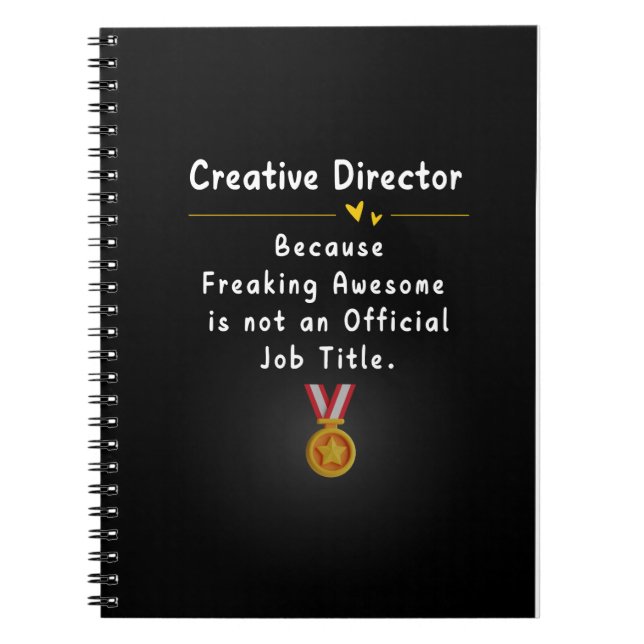 Cuaderno Título Divertido de Director Creativo (Frente)