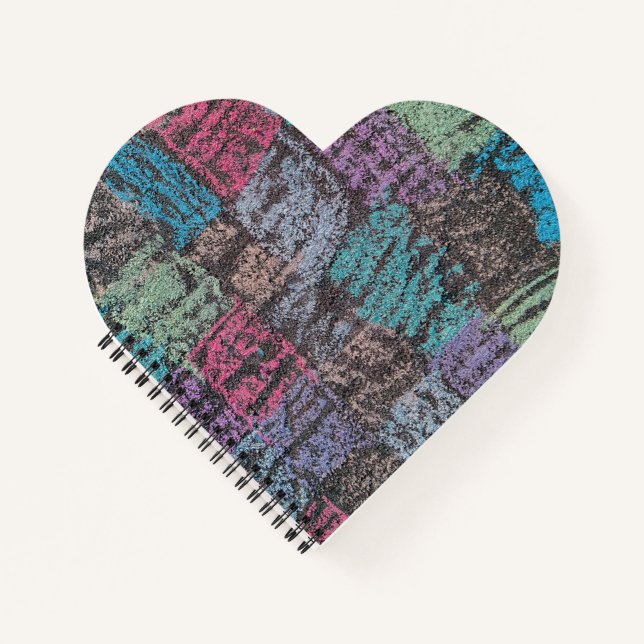 Cuaderno Tiza en la acera arte en amarillo blanco púrpura (Anverso)