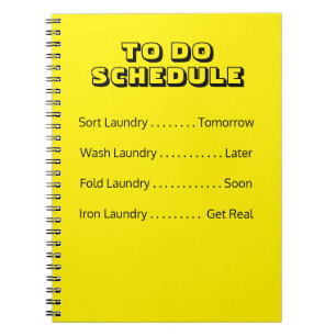 Cuaderno To Do Laundry Schedule Notebook