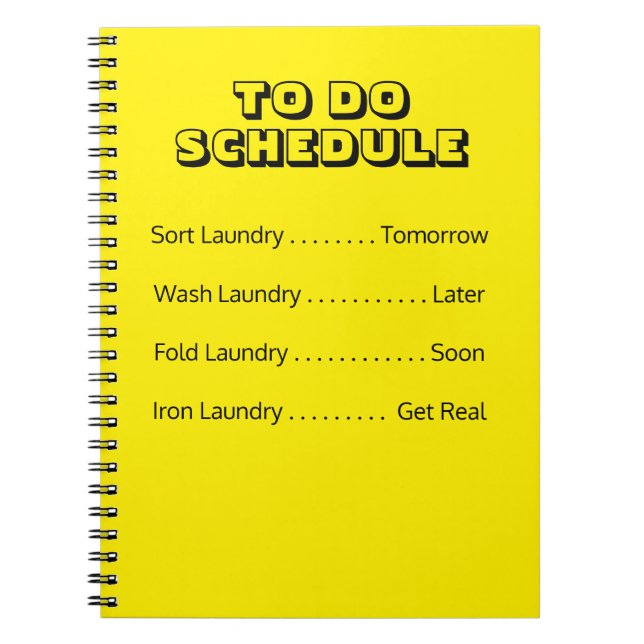 Cuaderno To Do Laundry Schedule Notebook (Frente)