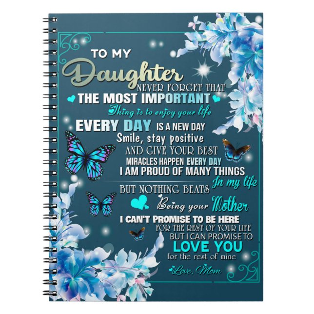 Cuaderno To My Mom Gift,Daughter And Mom,Butterfly Lovers (Frente)