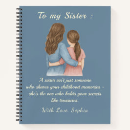 Cuaderno To My Sister – Custom Photo Notebook Gift