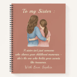 Cuaderno To My Sister – Custom Photo Notebook Gift