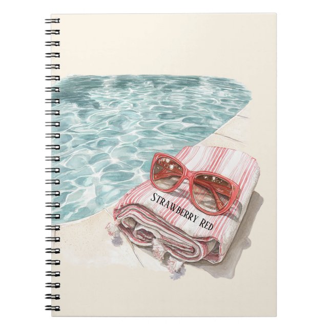 Cuaderno Toalla de Piscina Roja de Fresa (Frente)