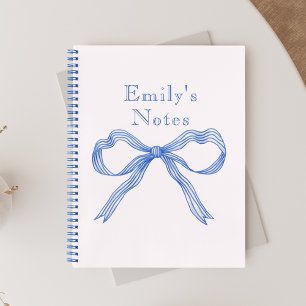Cuaderno Tocado espiral femenino de moda funky azul coqueta
