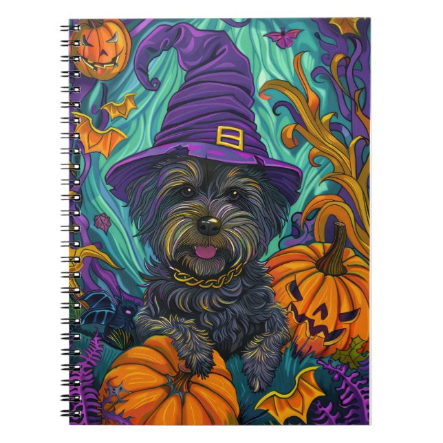 Cuaderno Tocante calabaza de bruja de perro terrible tibeta (Frente)