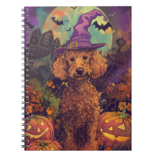 Cuaderno Tocante Perro De Carne Halloween Bruja Y Calabaza