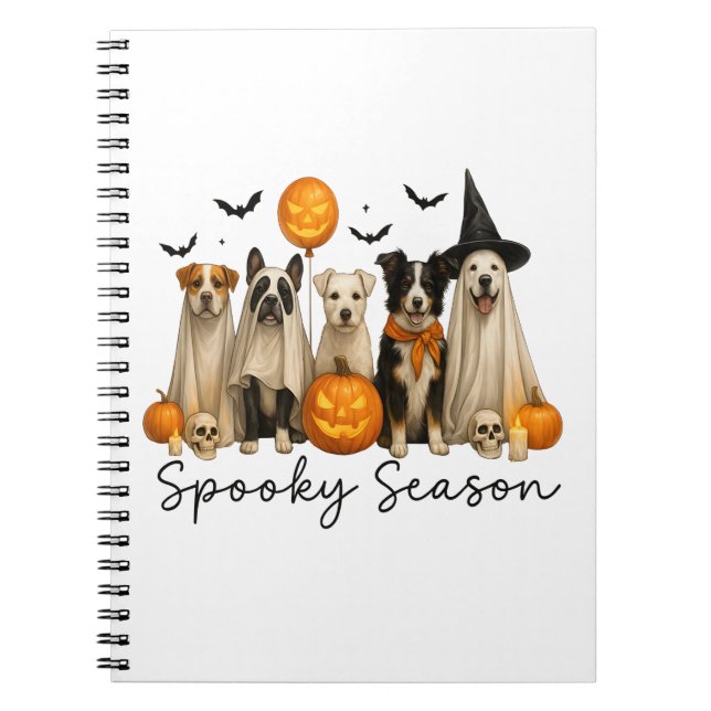 Cuaderno Tocante temporada de perro de Halloween (Frente)