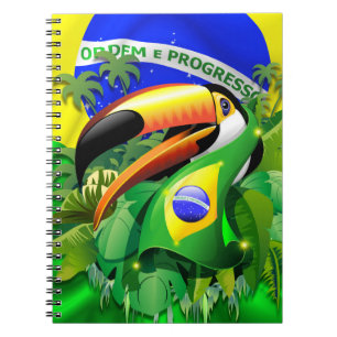 Cuaderno Toco Toucan con bandera de Brasil