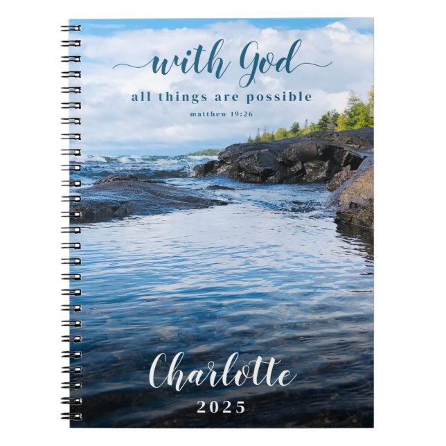 Cuaderno Todas las cosas posibles inspirador portátil fotog (Frente)