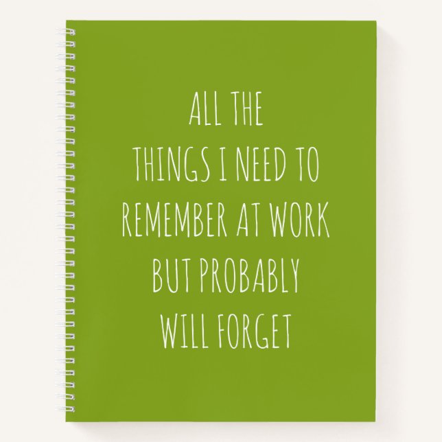 Cuaderno Todas las cosas que necesito recordar (Anverso)