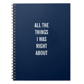 Cuaderno Todas las cosas que tenía razón