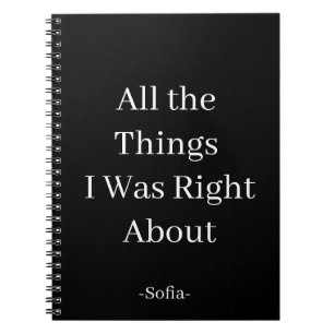 Cuaderno Todas las cosas que tenía razón