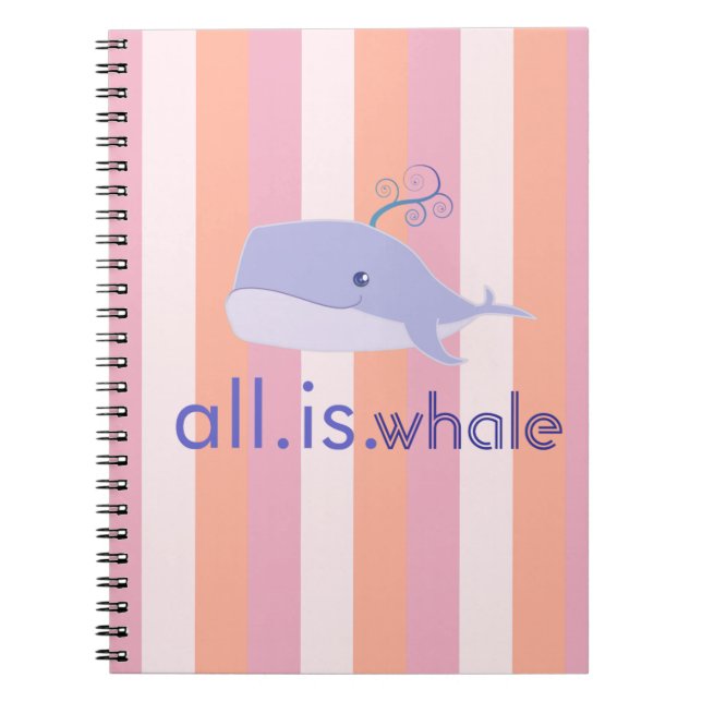 Cuaderno Todas son las rayas de la ballena (azul, rosado) (Frente)