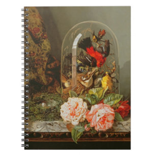 Cuaderno Todavía vida con el pájaro del tarareo en una