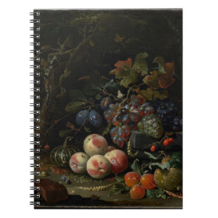 Cuaderno Todavía vida con la fruta, el follaje y los