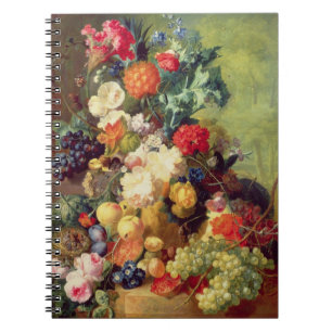 Cuaderno Todavía vida con las flores y la fruta