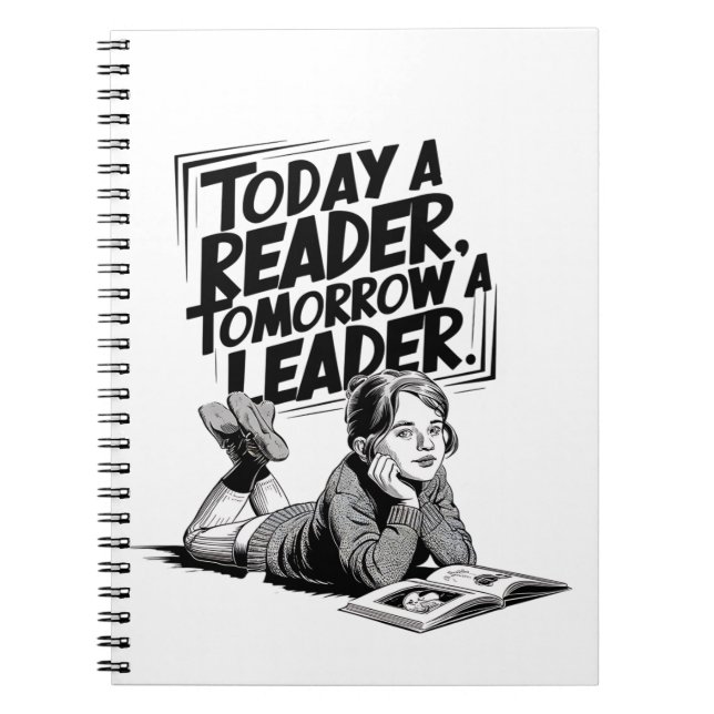 Cuaderno Today a Reader - Book Reading Girl - Bookworm Girl (Frente)