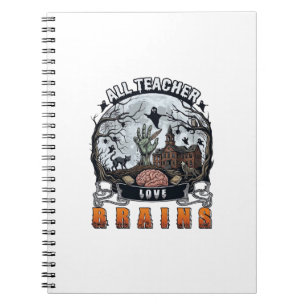 Cuaderno Todo el amor del profesor Cerebros Halloween Zombi