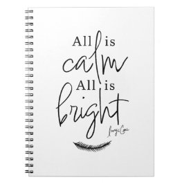 Cuaderno Todo Es Tranquilo, Todo Es Un Navidad Noche Brilla