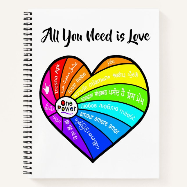 Cuaderno Todo lo que necesitas es amor (Anverso)