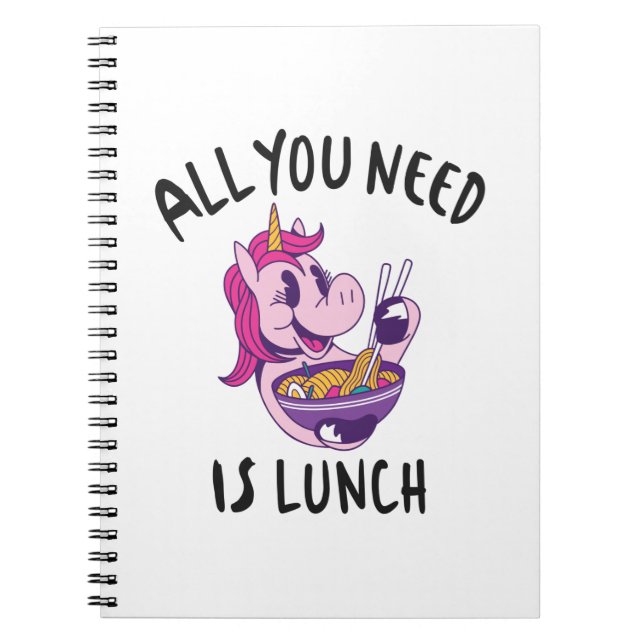 Cuaderno Todo lo que necesitas es comer. (Frente)