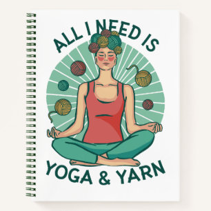 Cuaderno Todo lo que necesito es yoga y frases de yarne